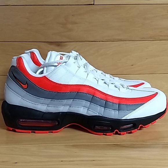 Nike Shoes | Air Max 95 Essential White Black 749766 112 Nike Air Max 95 Essential WhiteBright Crimson Men's Running